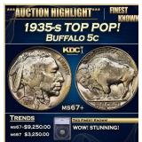 1935-s Buffalo Nickel TOP POP! 5c ms67+ SEGS