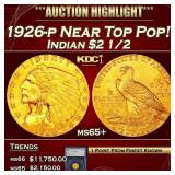 1926-p Gold Indian Quarter Eagle Near Top Pop! $2