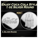 Enjoy Coca Cola Style - 1 oz Silver Round Round
