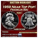 1959 Proof Franklin Half Dollar Near Top Pop! 50c