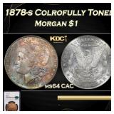 NGC 1878-s Morgan Dollar Colrofully Toned 1 ms64 C