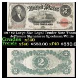 1917 $2 Large Size Legal Tender Note Thomas Jeffer