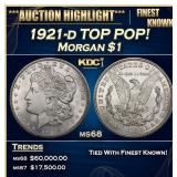 1921-d Morgan Dollar TOP POP! $1 ms68 SEGS