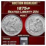 1875-p Twenty Cent Piece 20c ms62 details SEGS
