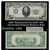 1928 $20 Green Seal Federal Reserve Note "Redeemab