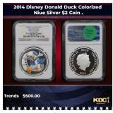 NGC 2014 Disney Donald Duck Colorized Niue Silver
