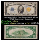 1934A $10 Silver Certificate North Africa WWII Eme