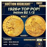 1926-p Gold Indian Quarter Eagle TOP POP! $2 1/2 m