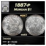 NGC 1887-p Morgan Dollar $1 ms63 NGC