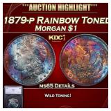 1879-p Morgan Dollar Rainbow Toned $1 ms65 Details