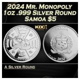 2024 Mr. Monopoly 1oz .999 Silver Round Samoa Roun