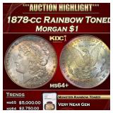 NGC 1878-cc Morgan Dollar Rainbow Toned 1 ms64+ NG