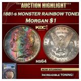 PCGS 1881-s Morgan Dollar MONSTER RAINBOW TONED 1