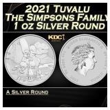 2021 Tuvalu The Simpsons Family - 1 oz Silver Roun