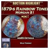1879-s Morgan Dollar Rainbow Toned $1 ms65 Details