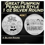 Great Pumpkin Peanuts Style - 1 oz Silver Round Ro