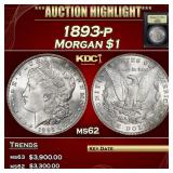 1893-p Morgan Dollar $1 ms62 USCG