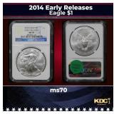 NGC 2014 Silver Eagle Dollar Early Releases $1 ms7