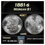 1881-s Morgan Dollar . $1 ms65 ICG