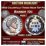 1902 Proof Barber Dime Colorfully Toned Near Top P