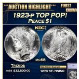1923-p Peace Dollar TOP POP! 1 ms68 SEGS
