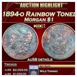 1894-o Morgan Dollar Rainbow Toned $1 au58 details