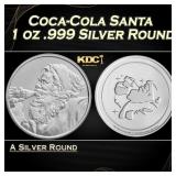 Coca-Cola Santa 1 oz .999 Silver Round Round