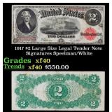 1917 $1 Large Size Legal Tender Note Grades xf Sig