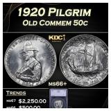 1920 Pilgrim Old Commem Half Dollar 50c ms66+ SEGS