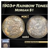 PCGS 1903-p Morgan Dollar Rainbow Toned 1 ms64 PCG