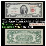 **Star Note** 1963 $2 Red Seal United States Note