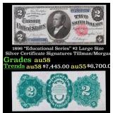 1896 $2 Large Size Silver Certificate "Educational