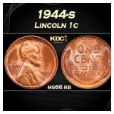 1944-s Lincoln Cent 1c Grades ms66 rb