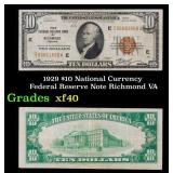 1929 $10 Green Seal Federal Reseve Note Grades xf