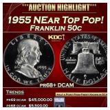 1955 Proof Franklin Half Dollar NEar Top Pop! 50c