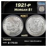 1921-p Morgan Dollar $1 ms65 ICG