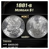 1881-s Morgan Dollar $1 Grades ms65+