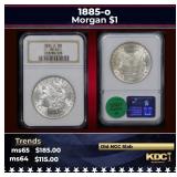 NGC 1885-o Morgan Dollar $1 ms64 NGC
