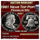 1961 Proof Franklin Half Dollar Near Top Pop! 50c