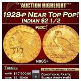 1928-p Gold Indian Quarter Eagle Near Top Pop! $2