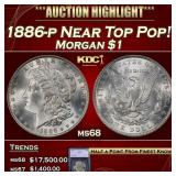 1886-p Morgan Dollar Near Top Pop! $1 ms68 SEGS