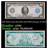 1914 $100 Large Size Blue Seal FRN Chicago, IL Gra