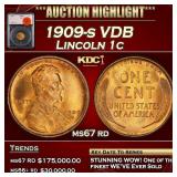 *Highlight* 1909-s VDB Lincoln Cent 1c ms67 rd SEG