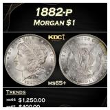 1882-p Morgan Dollar $1 Grades ms65+