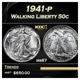 1941-p Walking Liberty Half Dollar 50c Grades ms67