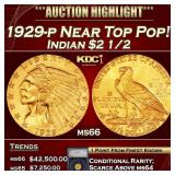 1929-p Gold Indian Quarter Eagle Near Top Pop! $2