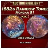 1882-s Morgan Dollar Rainbow Toned $1 ms65 Details