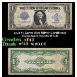 1923 $1 large size Silver Certificate Grades xf Si