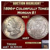 1896-p Morgan Dollar Colorfully Toned 1 ms67 SEGS