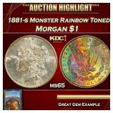 PCGS 1881-s Morgan Dollar Monster Rainbow Toned 1